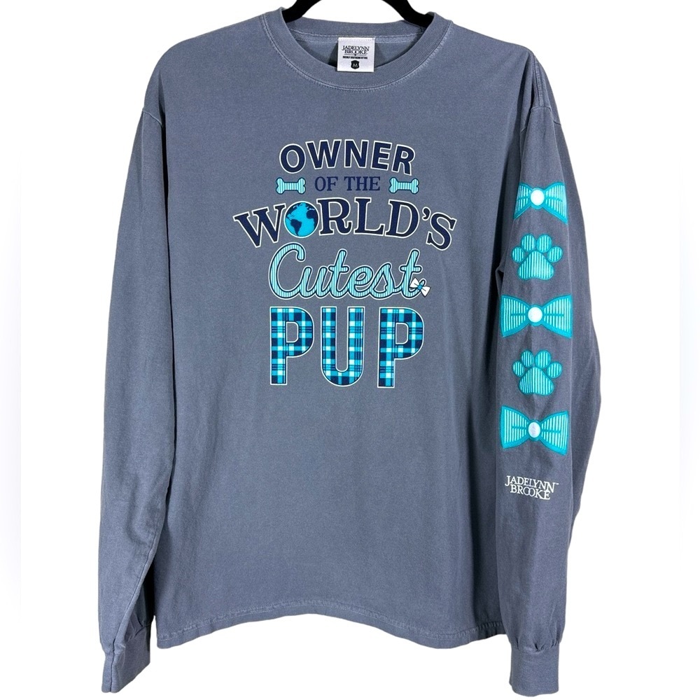 JADELYNN BROOKE GRAY FALL CUTEST PUP Women's Size Med.